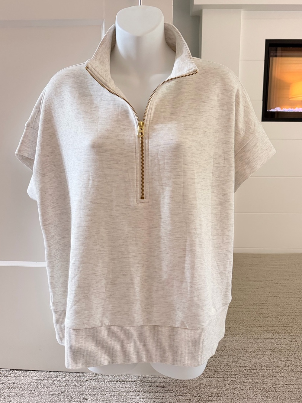 VARLEY Best-Selling Magnolia 2.0 Half Zip Cozy Top Ivory Oatmeal Sz S NWT $130!!